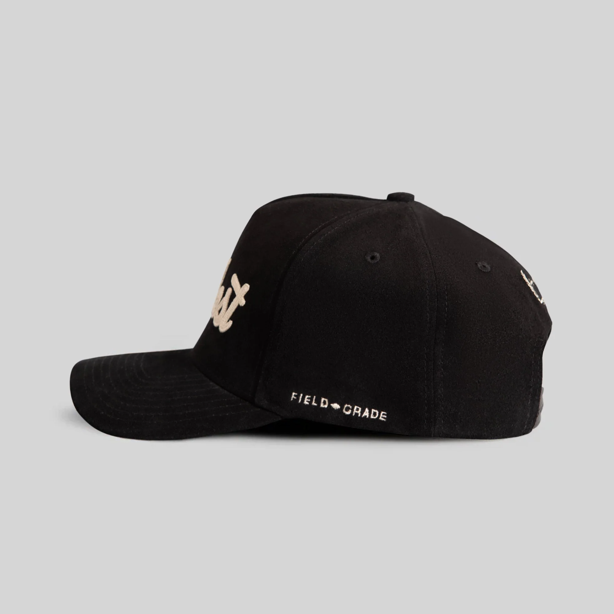 Field Grade MODEST SCRIPT BLACK SUEDE TRUCKER - Image 2