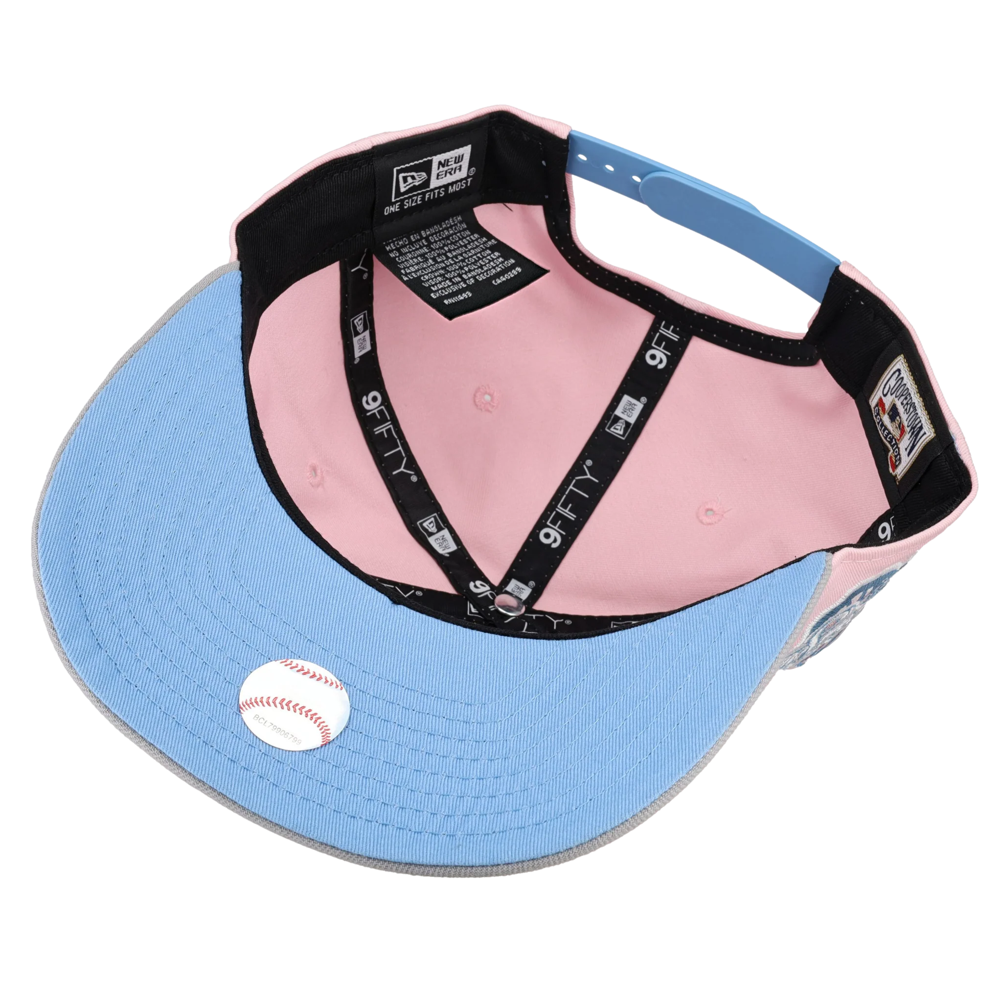New York Yankees 1998 World Series Pink/Blue 9Fifty A Frame Snapback Hat - Image 3