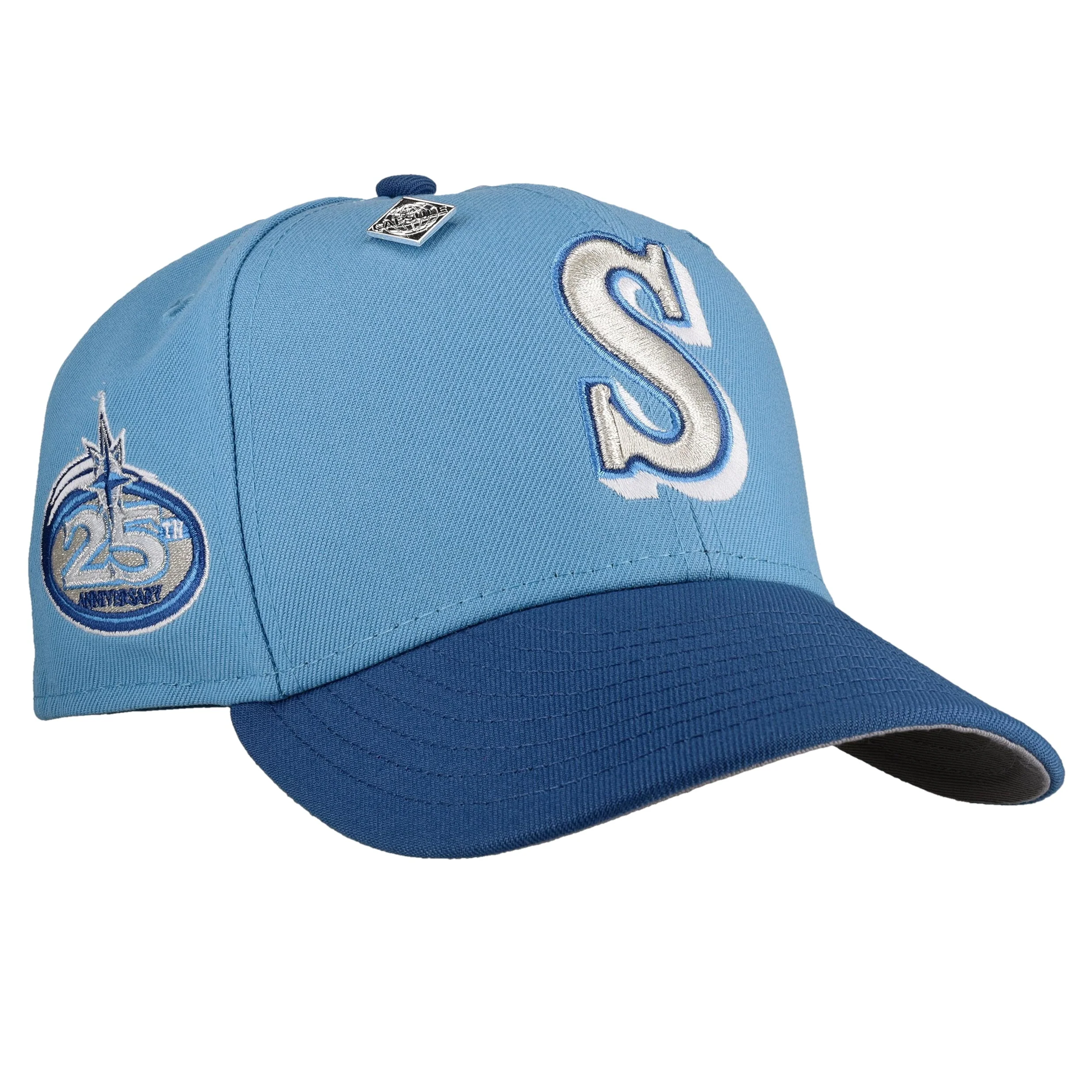 Seattle Mariners 255h Anniversary Light Blue Royal Metallic 59Fifty Fitted Hat